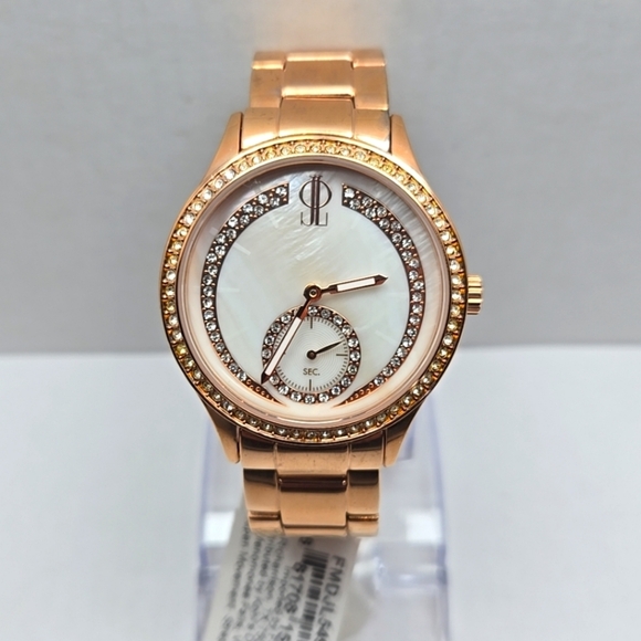 Womens Jennifer Lopez Rose Gold Crystal Watch Rhinestones FMDJL549 New Battery - Picture 1 of 10